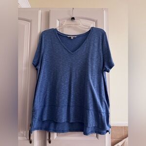 Green Envelope Short Sleeve Blue Tee